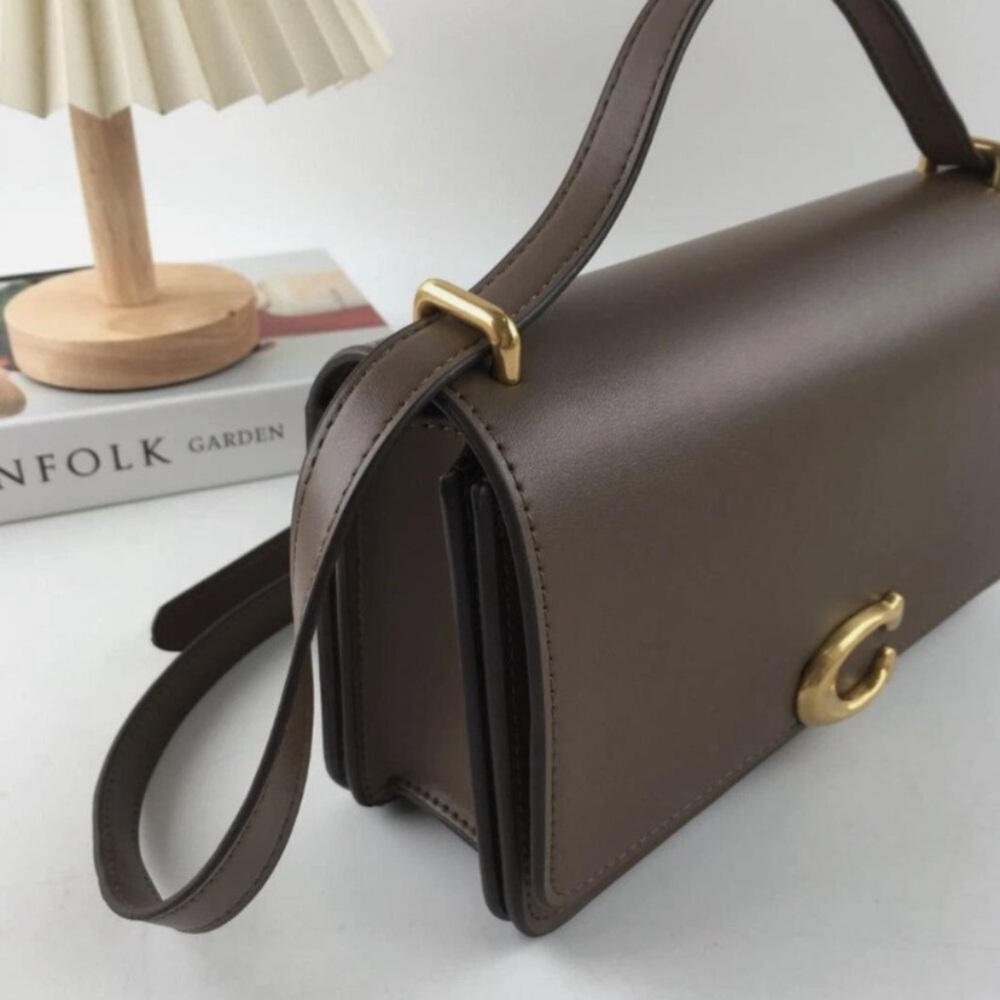 Coach Dark Brown Leather Shoulder Bag - Picture 5 of 6